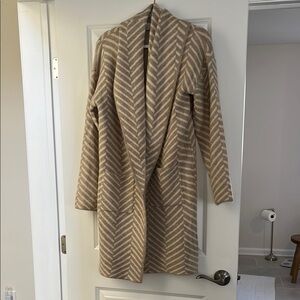 NWT Women’s Coatigan A New Day Herringbone Taupe/Cream Size: XS/S